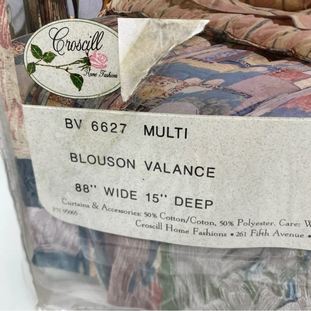 Vintage 1980’s Croscill Blouson Valance 88”x15 BV 6627 Abstract Isis